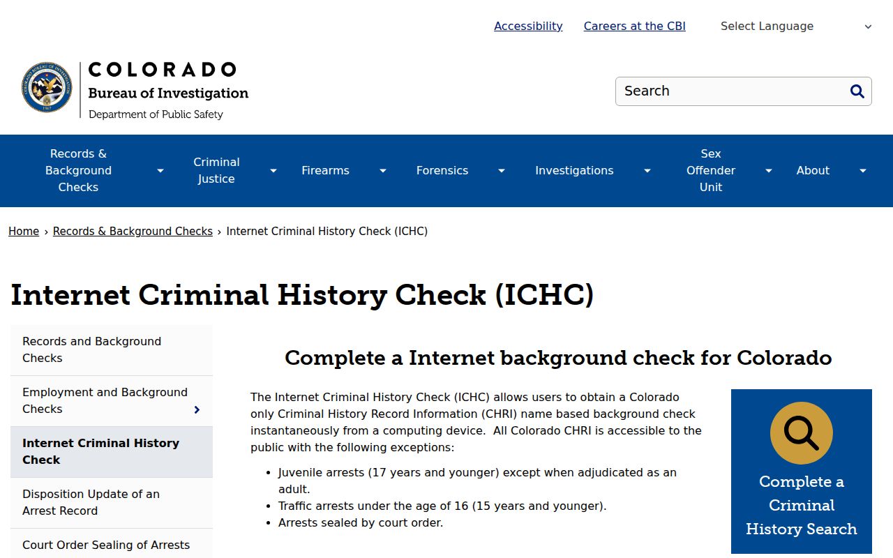 Crowley County criminal history ICHC guidance