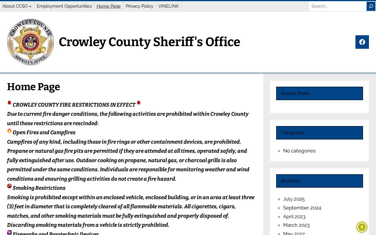 Crowley County arrest lookup sheriff records channel