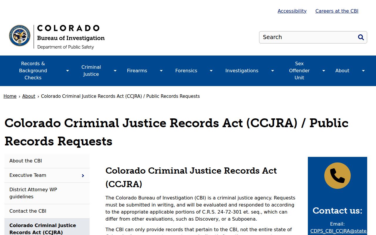Crowley County arrest lookup CCJRA records request