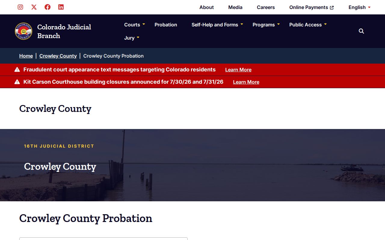 Ordway criminal records and Crowley County probation office